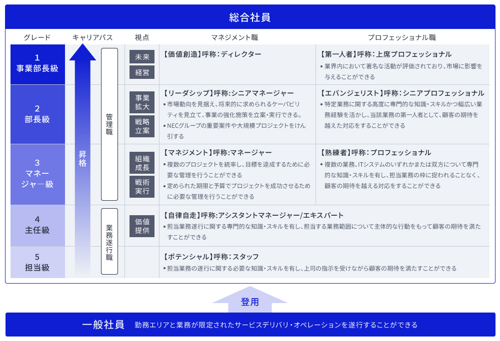 一般社員と総合社員、等級と昇格制度の解説